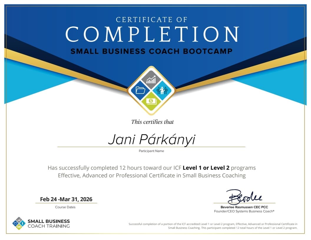 Jani Párkányi — SBCT Bootcamp Certification